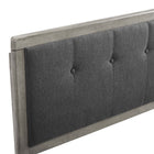 Modway Draper Tufted Fabric and Wood King Headboard - Grey Charcoal-Dense Foam Padding