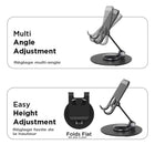 Uncaged Ergonomics RISE Swivel Adjustable Laptop & Phone Stand Riser Bundle - Black-Laptop Swivel Base Dimensions, 7.4" depth x 9.4" width.
