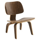 Modway Fathom Wood Lounge Chair - Walnut-Mid-Century Modern Accent Chair