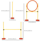 PawHut Portable Dog Agility Training Obstacle 3-Piece Set with Adjustable Weave Pole-Carrying bag included and lightweight design for easy transport<br> 
