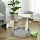 PawHut 17" Small Cat Tree with Sisal Scratching Post - Light Grey-Suitable for cats up to 11 lbs. (5 kg) 