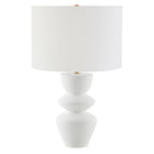 Hudson&Canal Cassian 25" Tall Table Lamp with Fabric Shade - Matte White/Brass/White-Modern and contemporary design for your living room, workspace, or bed side table