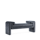 Manhattan Comfort Concord 59" Modern Chenille Upholstered Bench - Black-Made to Last. Commercial Grade Product