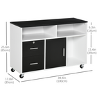 HOMCOM Mobile Lateral Filing Cabinet with Lockable Drawer - Black-Lock and key so you know important paperwork is safe 