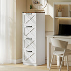 HOMCOM 4-Drawer Letter/A4 Filing Cabinet - White-Tall, narrow design maximizes storage potential in small spaces and corners

