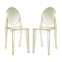 Modway Casper Dining Chairs - Yellow - 2 Pack-For Outdoor Use