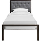 Modway Mia Fabric Twin Bed - Brown Grey-8