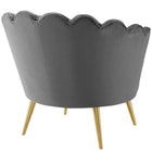 Modway Admire Scalloped Edge Performance Velvet Accent Armchair - Grey-Non-Marking Foot Caps