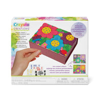 Crayola Creations Model Magic Sculpted Jewelry Box-WHAT'S INCLUDED: This kit includes 4 packs of Model Magic (70 g total), jewelry box, 75 adhesive gems, clay tool, 1 sheet of double-sided adhesive and instructions