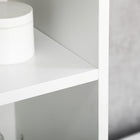 Kleankin Tall Bathroom Storage Cabinet with Doors and Cupboards - White-Overall Dimensions: 23.6"L x 13.2"W x 72"H (60 x 33.5 x 183 cm) 