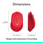 Logitech M280 Wireless Mouse - 3 Buttons - Red-8
