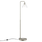 Modway Element Transparent Glass Glass and Metal Floor Lamp - Satin Nickel-Glass Floor Lamp