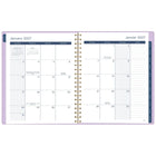 Mead 2027 Large Weekly/ Monthly Planner - 11-¼" H x 9" W - Purple Rosettes - Bilingual-Durable hard cover