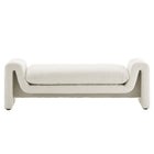 Modway Waverly Boucle Fabric Bench - Ivory-Weight Capacity: 661 lbs.