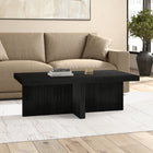 Hudson&Canal Boden 44"W Rectangular Coffee Table - Black Grain-Finished in wood-look black grain