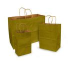 Eddie's 100% Recycled Kraft Shopper Paper Bag - 5-1/2" L x 3-1/4" W x 8-3/8" D - Metallic Gold - 250 Pack-100% recycled with at least 95% post-consumer fibres.