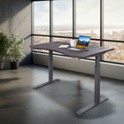 Motionwise M3 PRO Series Ergonomic Curve 30" x 60" Electric Sit-Stand Desk with Dual Motors - American Walnut-Heavy-Duty Weight Capacity: Crafted with powder-coated steel framework, this desk is designed to support up to 225 lbs., accommodating various monitors, printers, and other office essentials with ease.