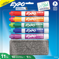 Expo Low Odour Dry-Erase Starter Kit - Chisel Tip - Assorted - 10 Pack-Bright, vivid ink is specially formulated to be low-odor

