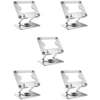 ShoppingAll Laptop Stand with 360° Rotating Base for up to 17.3" Devices - Silver - 5 Pack-360° Rotating Base – Effortlessly switch between viewing angles with the smooth-turning base.