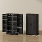 HOMCOM 41" H Kitchen Pantry Cabinet with Adjustable Shelves - Black-Anti-tipping design ensures safety in daily use 