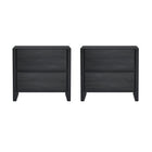 Manhattan Comfort Linda 24" Modern 2-Drawer Nightstand Set - Charcoal Grey-Modern Nightstand Perfect for Bedroom