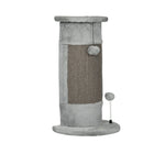 PawHut 23" H Cat Scratching Post with Play Balls - Grey-Interactive hanging ball and spring ball for engaging play 