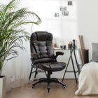 Vinsetto Height Adjustable Executive Office Chair with Swivel Wheels and Arms - Brown-Faux leather is luxurious and easy to maintain