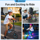 Gyrocopters Radi8 Electric Scooter for Kids - Speed 25 kmph - Range 20 km - LED Lights - Black-With a clear LCD screen displaying real-time speed and battery levels, your child stays informed while you stay confident in their safety