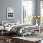 Modway Alina Platform Queen Bed Frame - White-Powder Coated Sturdy Steel Frame