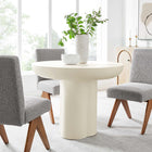 Modway Caspian 40" Round Concrete Dining Table - White-Accommodates 2-4