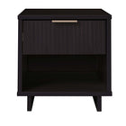 Manhattan Comfort Granville 18.11" Modern 1-Drawer Nightstand - Black-Modern- Contemporary with a taste of Glam - Nightstand for Bedroom and Living Room Use