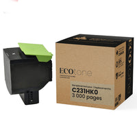 Ecotone Lexmark C2310K0 Remanufactured Toner - Standard Yield - Black-Colour: Black
