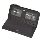Club Rochelier Ladies Slim Clutch Wallet with Top Zipper - Brown-1 Zippered pocket