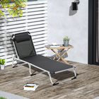 Outsunny Folding Lounge Chair with Headrest and Adjustable Backrest - Black-Foldable and space-saving design for quick transport and storage