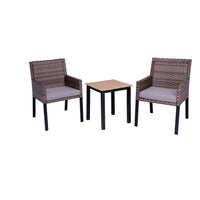 Dura Housewares Preston 3-Piece Patio Set - Brown-Ideal for patios, porches, backyards, balconies, poolside areas, and gardens