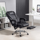 Vinsetto Reclining Massage Office Chair with Adjustable Height and Footrest - Black-Take a break and stretch out with a 135° recline angle and footrest