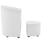 Modway Divulge Armchair and Ottoman - White-Wooden frame and foot caps