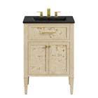 Modway Elysian 24" Wood Bathroom Vanity - Black/Burl-Assembly Required