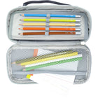 Hilroy Grid Case Zipper Pencil Pouch - Grey-1.77" x 8.94" x 3.74"
