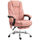 Vinsetto Massage Reclining Office Chair with Adjustable Height and Footrest - Pink-Six vibration massage points with three modes, three intensities, and a timer to relax your body