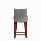 Manhattan Comfort Shubert 22.64" Modern Leatherette Upholstered Counter Stool - Dark Taupe - 2 Pack-Seat Height: 25.98 in