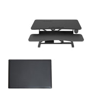 Rocelco 38" Electric Adjustable Desk with AC/USB and Anti-Fatigue Mat - Black-EDR has a large work surfrace of 37.4" x 15.75"