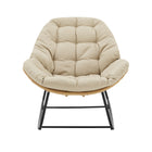 Manhattan Comfort Benson Modern 3-Piece Patio Rocking Chair Set - Cream-Frame Made of Rust Resistant Steel Wrapped in PE Rattan Rope Perfect for Outdoor Weather