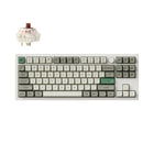 Keychron Q3 Max RGB Wireless Mechanical Keyboard - Brown Switch - TKL Layout with Knob - Shell White-Exceptional Connectivity: Seamlessly switch between devices with the 2.4 GHz wireless connection or Bluetooth 5.1, offering fast response times and multitasking capabilities across your computer, phone, and tablet.