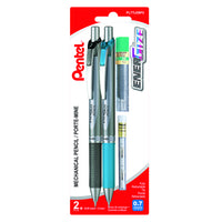 Pentel Energize Mechanical Pencil Starter Kit - 0.7mm - 2 Pack-Textured latex-free comfort grip will ensure all day writing comfort