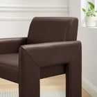 Modway Daven Vegan Leather Dining Armchair - Espresso-Internal Webbing Support System