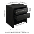 Hudson&Canal Clarice 24" Rectangular Nightstand - Black Grain-Features easy assembly