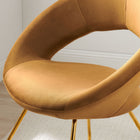 Modway Nouvelle Performance Velvet Dining Chair - Gold/Cognac - 2 Pack-Non-Marking Foot Pins