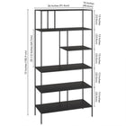 Hudson&Canal Winslow 72"H Bookcase - Blackened Bronze-Product Dimensions: 16" L x 36" W x 72" H