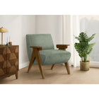 Monarch Specialties Upholstered 31"H Mid-Century Modern Accent Chair With Walnut Solid Wood Legs - Green Fabric-Designed for everyday comfort, the generously cushioned seat and supportive back create cozy seating that works equally well for relaxing or entertaining.